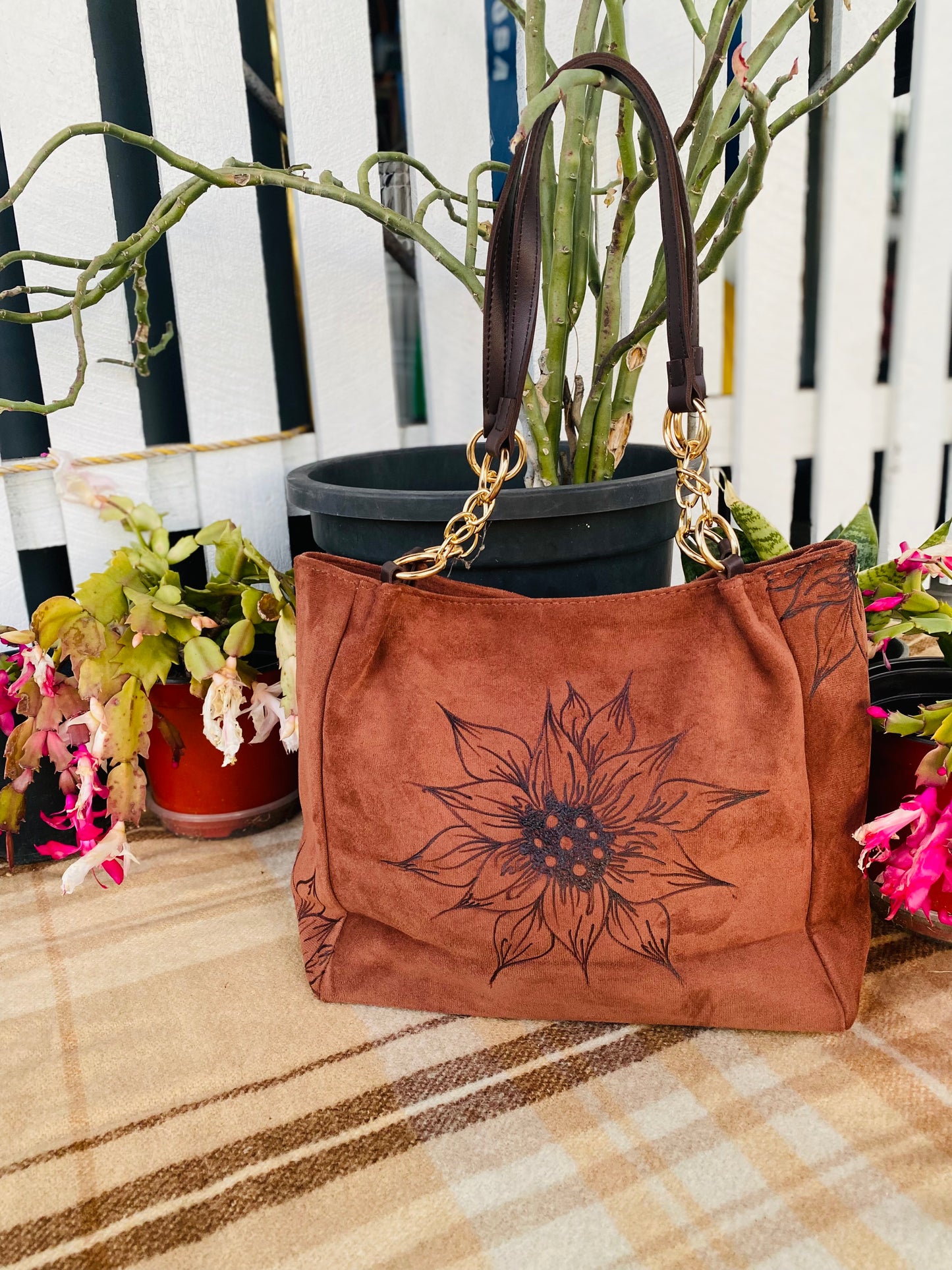 Sunflower Suede Handbag