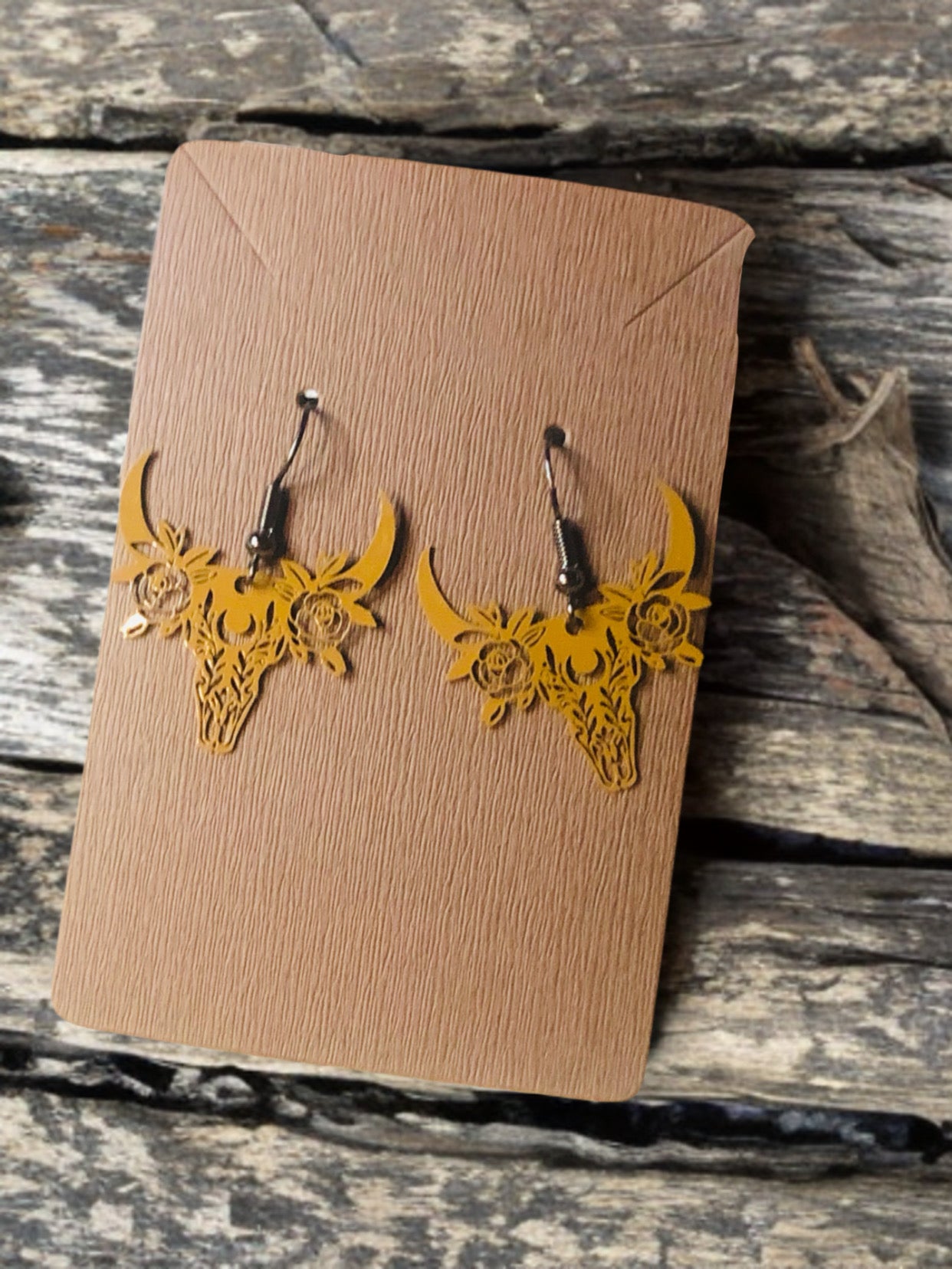 Rustic Rose Longhorn Dangles