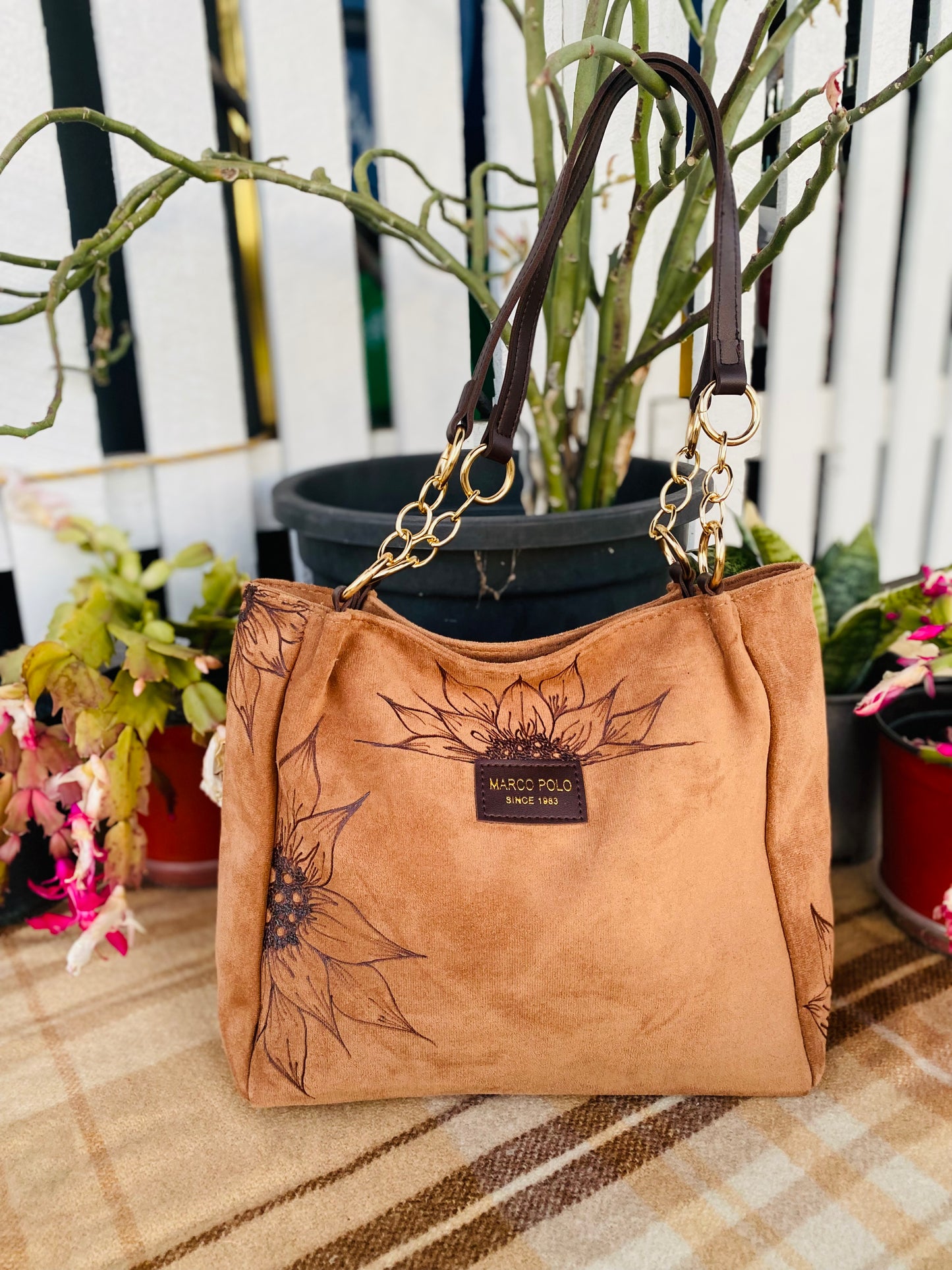 Sunflower Suede Handbag