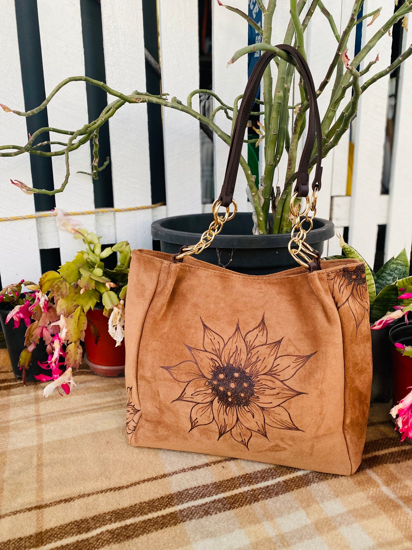 Sunflower Suede Handbag