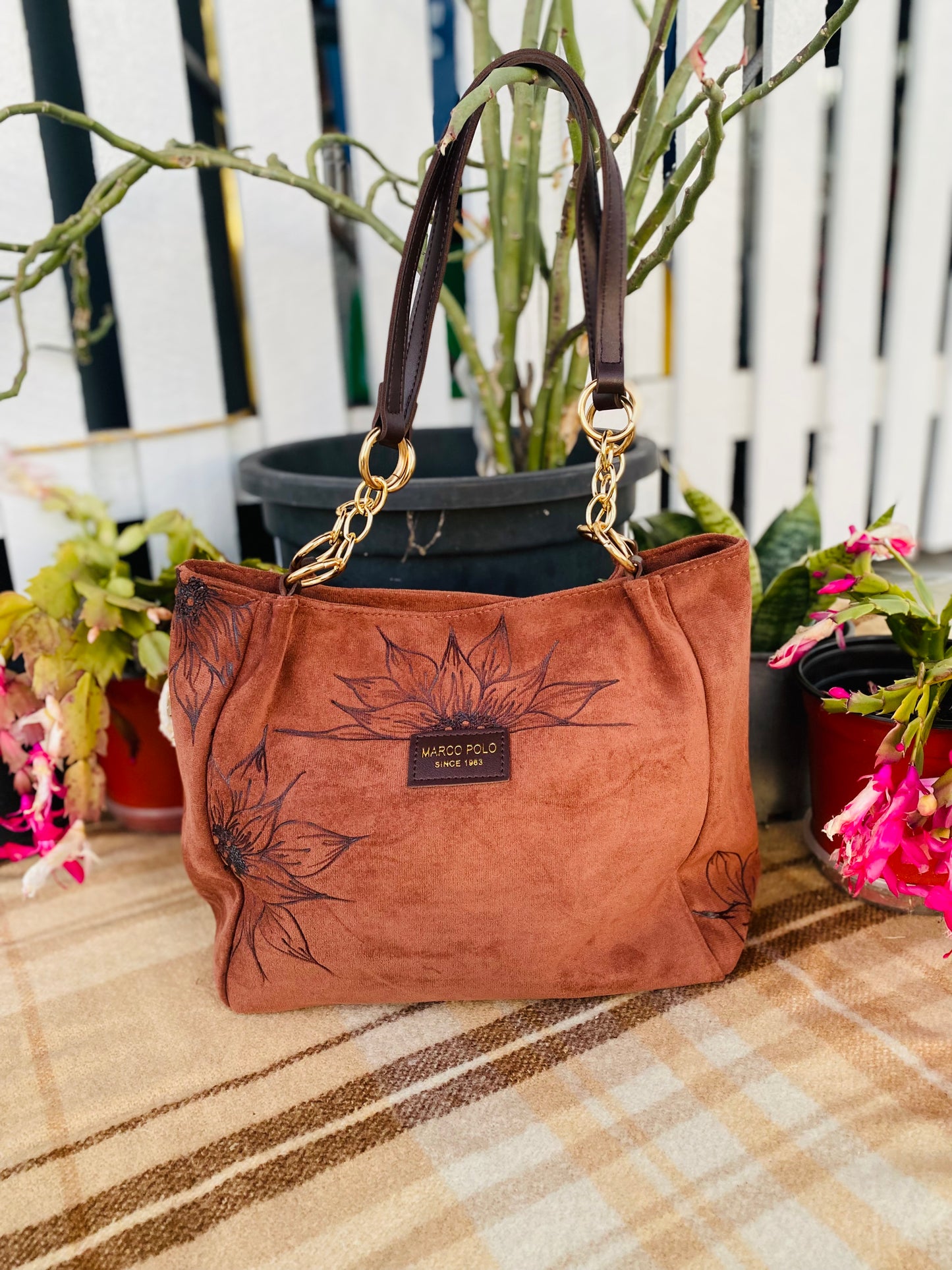 Sunflower Suede Handbag