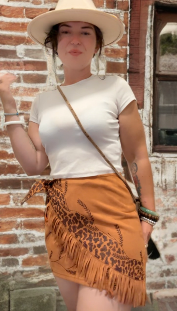 Sundown Trails - Burnt Fringe Tie Skirt