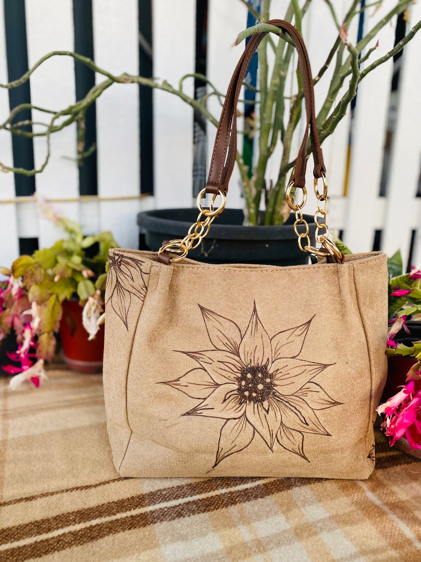 Sunflower Suede Handbag