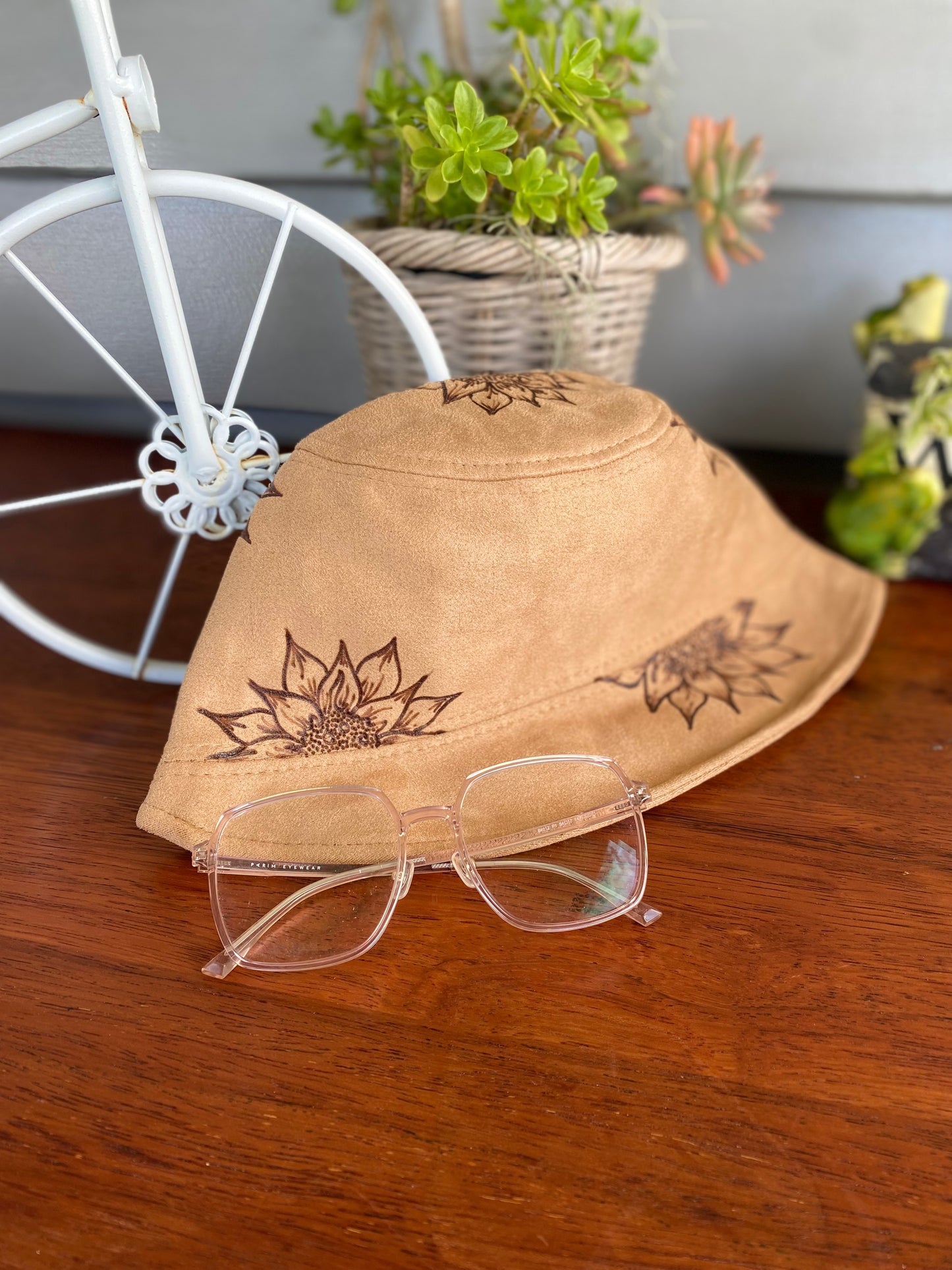 Suede Buckets Sunflowers T&A