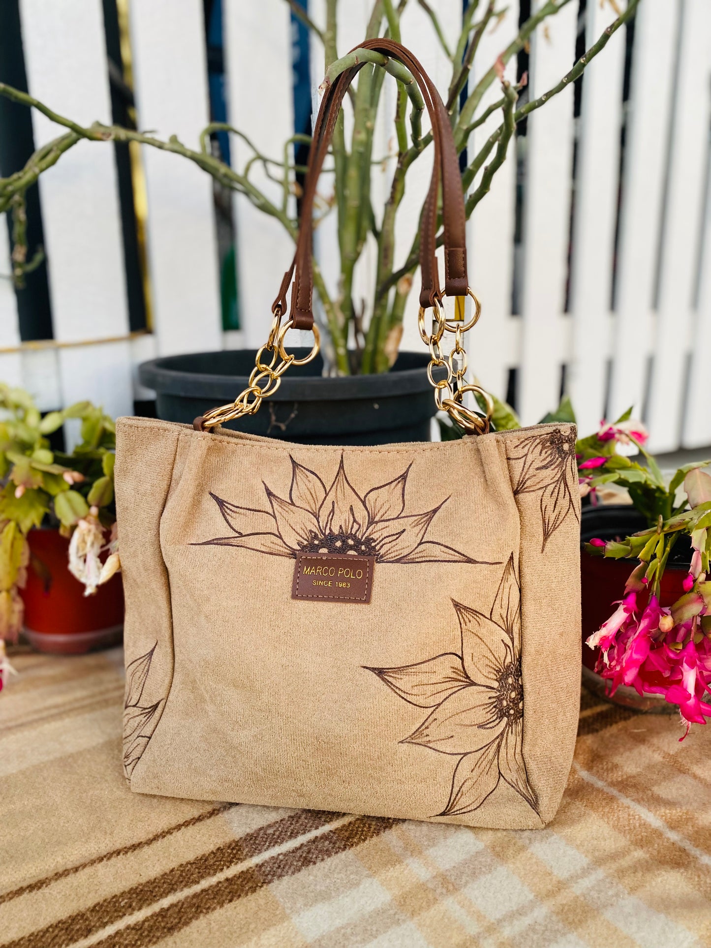 Sunflower Suede Handbag
