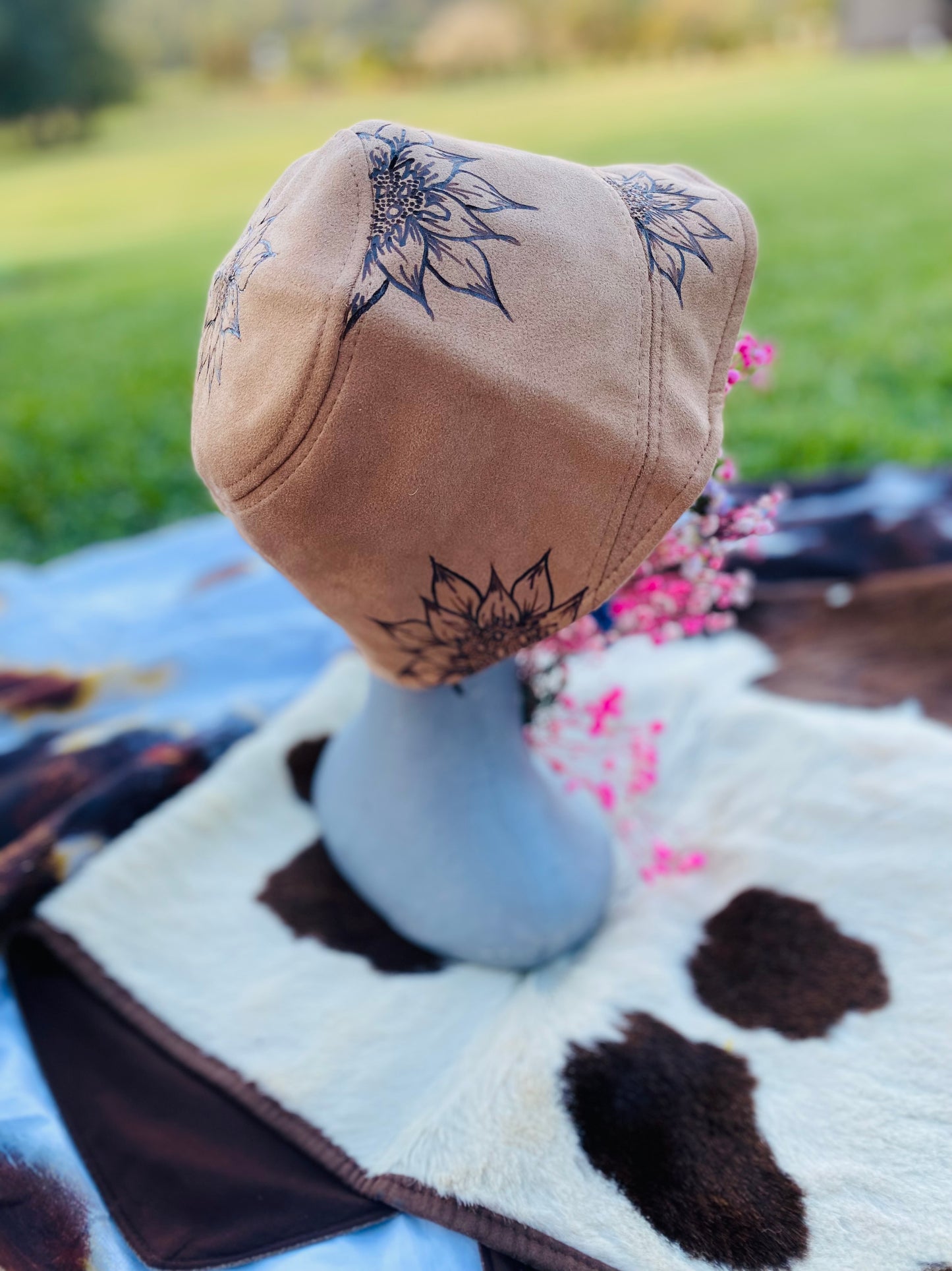 Suede Buckets Sunflowers T&A