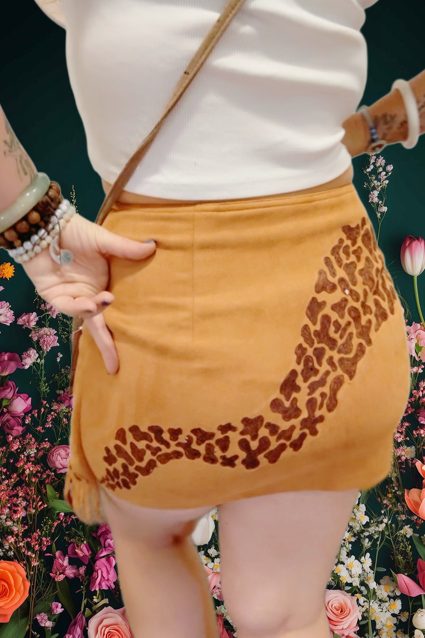 Sundown Trails - Burnt Fringe Tie Skirt