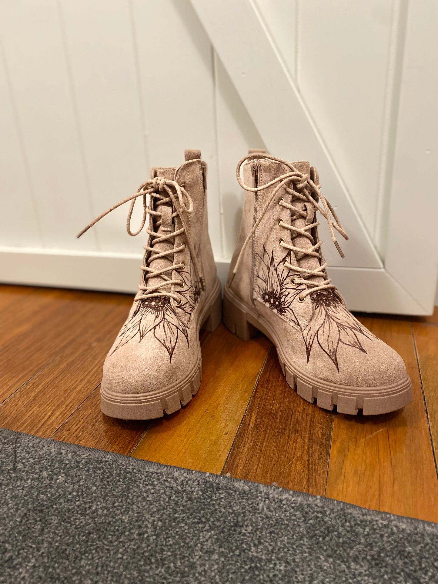 Dusty Rose Combat Boots