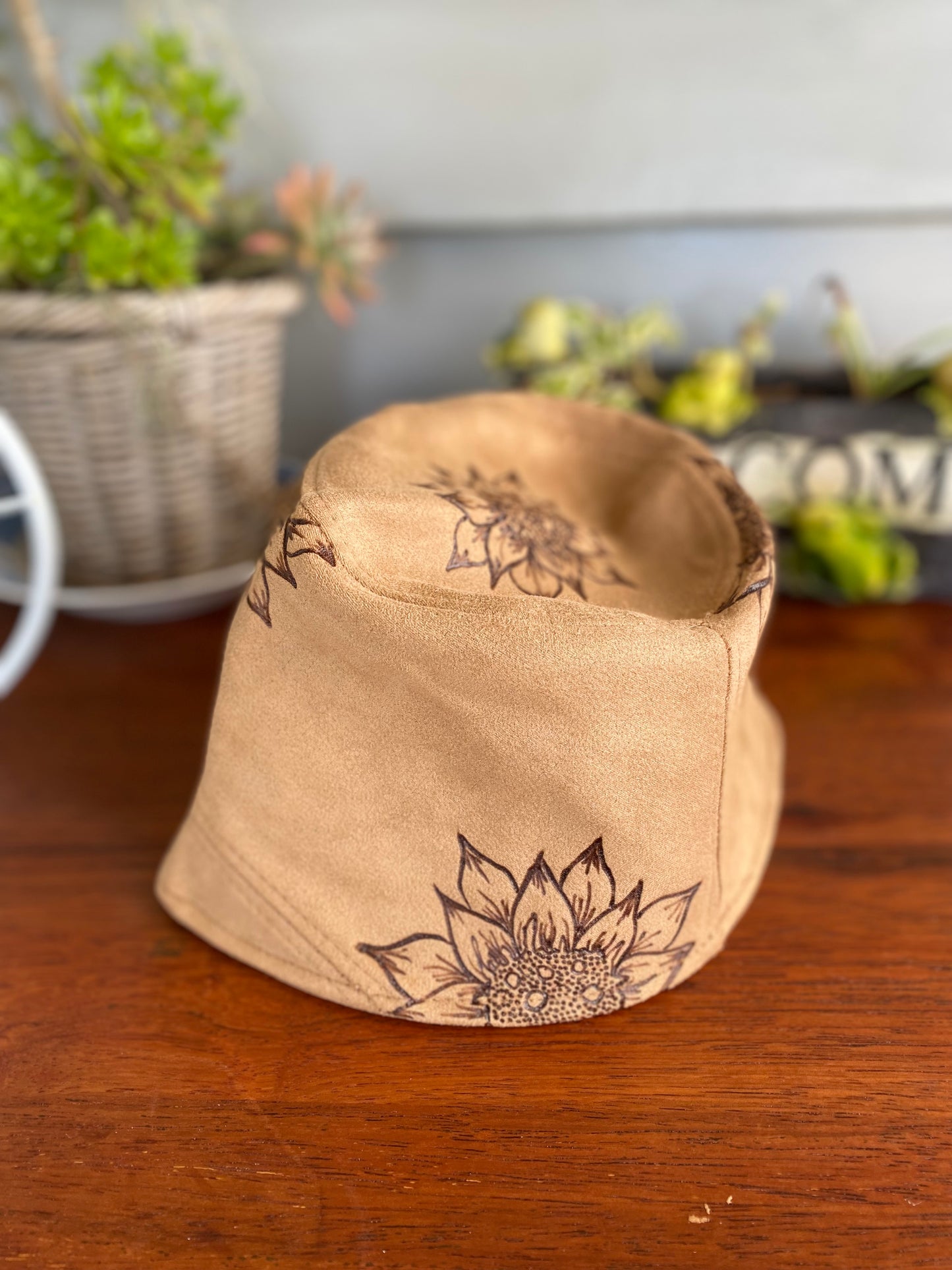 Suede Buckets Sunflowers T&A