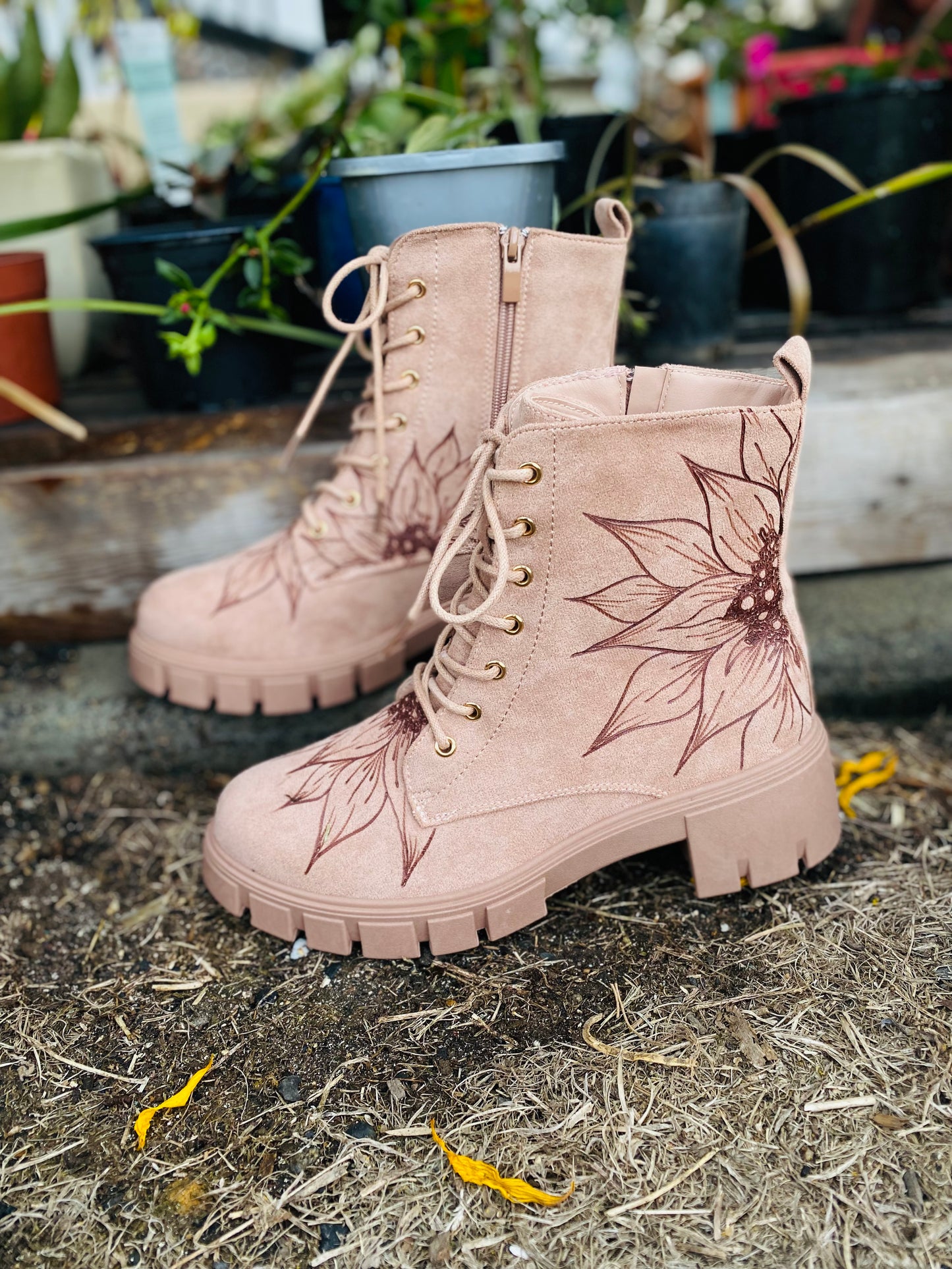 Dusty Rose Combat Boots