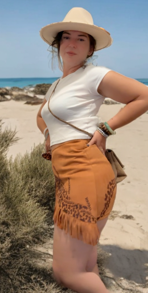 Sundown Trails - Burnt Fringe Tie Skirt