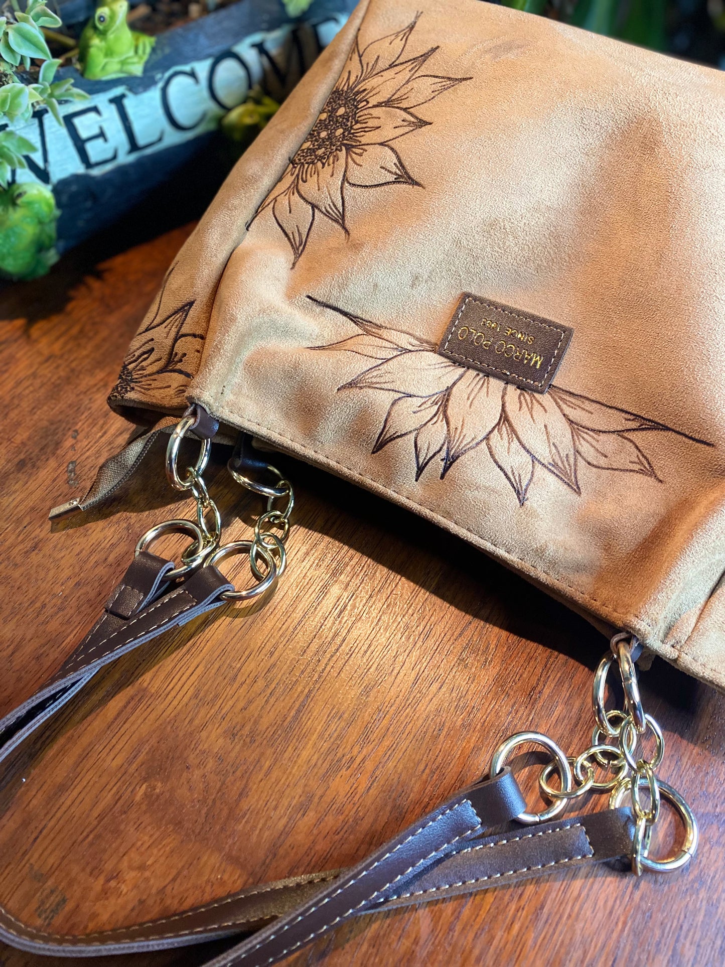 Sunflower Suede Handbag